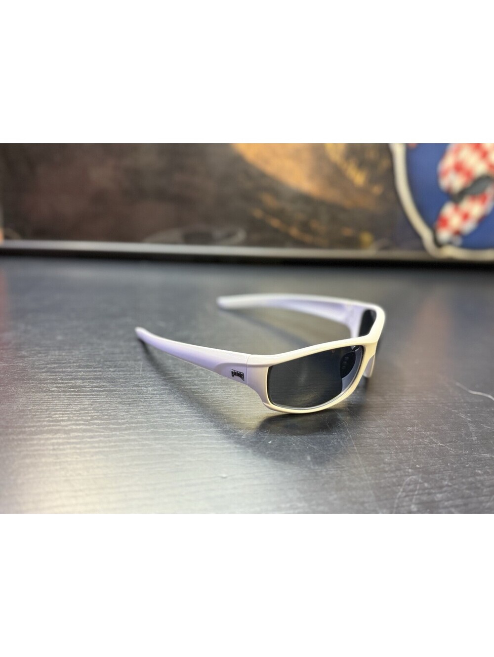 PUGS Sport Wraparound Sunglasses White Frame Black Lenses Unisex 